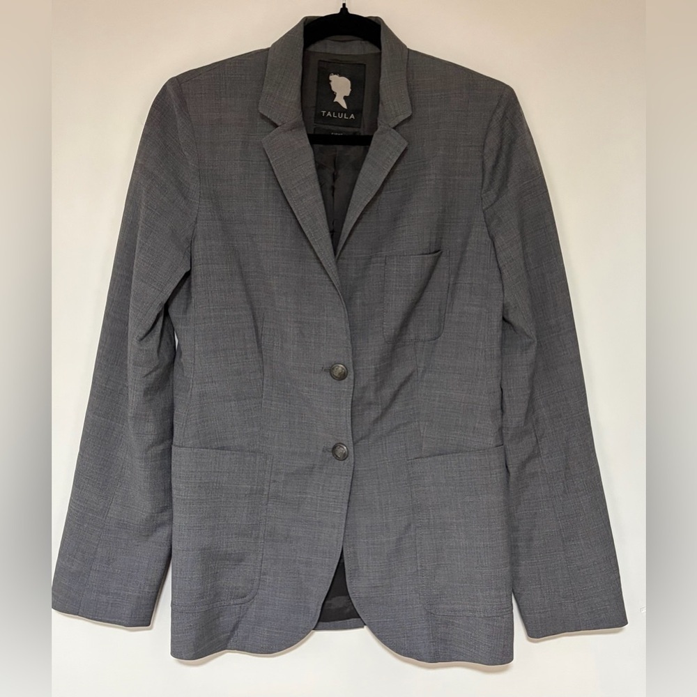 Talula Women’s Gray Wool Blend Two Button Blazer Size 8